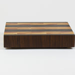 Luxurious Black Walnut and Maple cutting board, rear view.