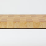 Classic Hard Maple cutting board with golden hues, this is the rear view.