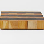 Luxurious Maple and Black Walnut cutting board, rear view.